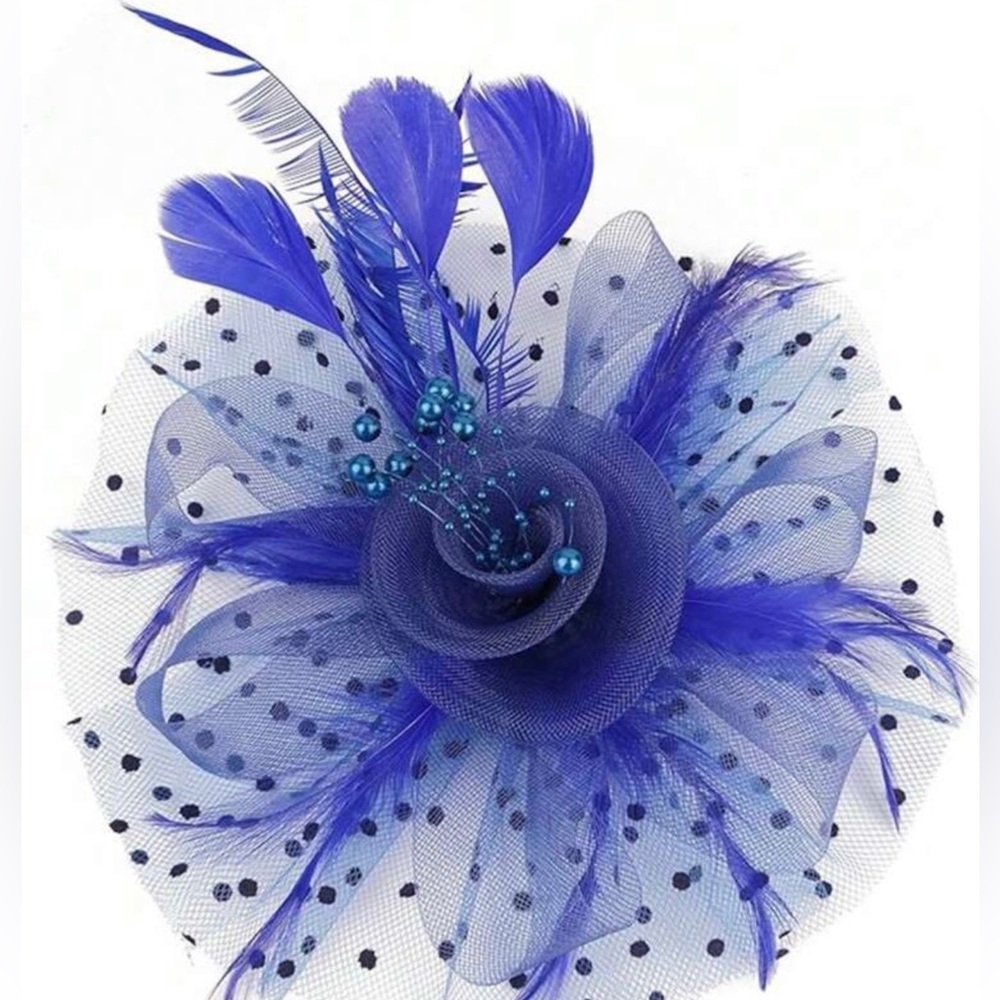 Royal blue fascinator. For Derby or wedding